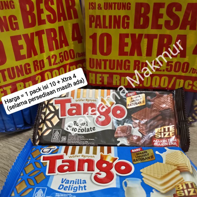 

Tango wafer eceran 2rb-an 1 pack isi 10 sachet + xtra persediaan terbatas