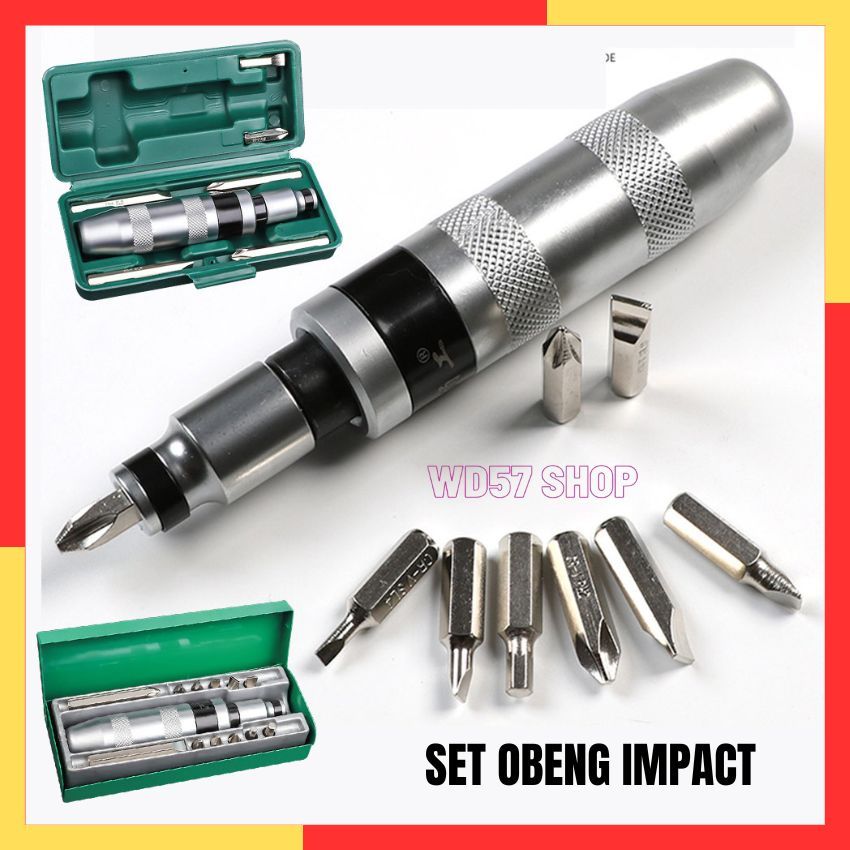 Mata Obeng Impact Ketok Dok Set 13 In 1 Bit Original Komplit Anti Slip Screwdriver S2 Steel Murah