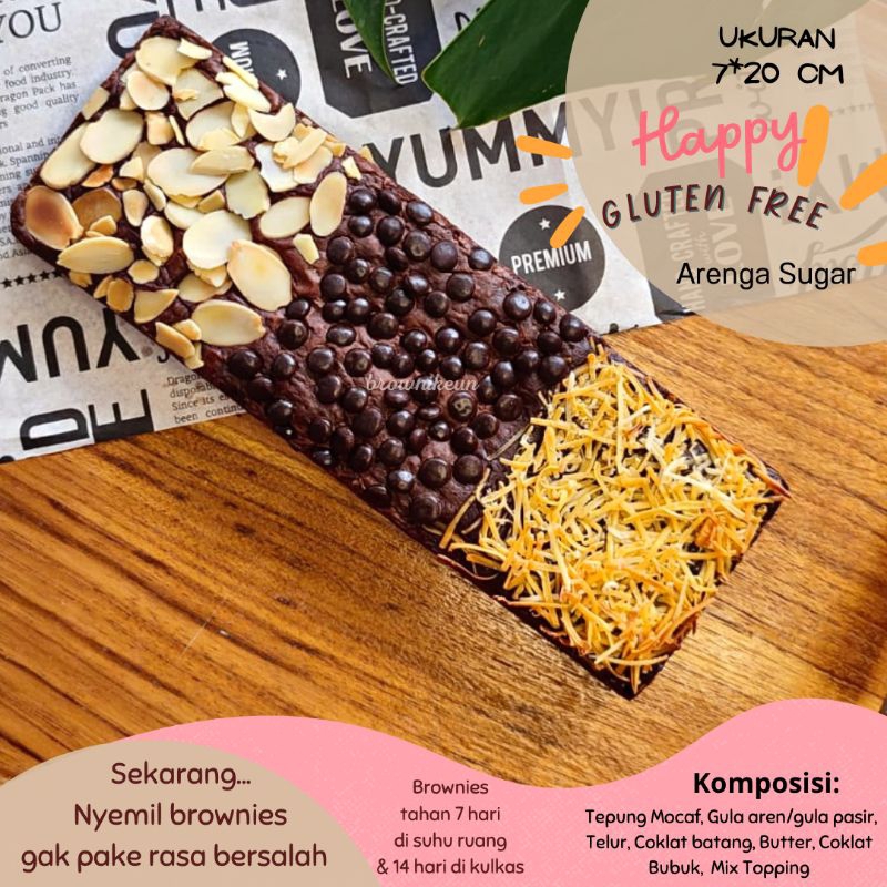 

Brownies Gluten Free Tepung Mocaf plus Gula Aren Brownies Sehat Brownies Diet by Brownikeun Hampers Ukuran Personal 20 x 7 Cm sg