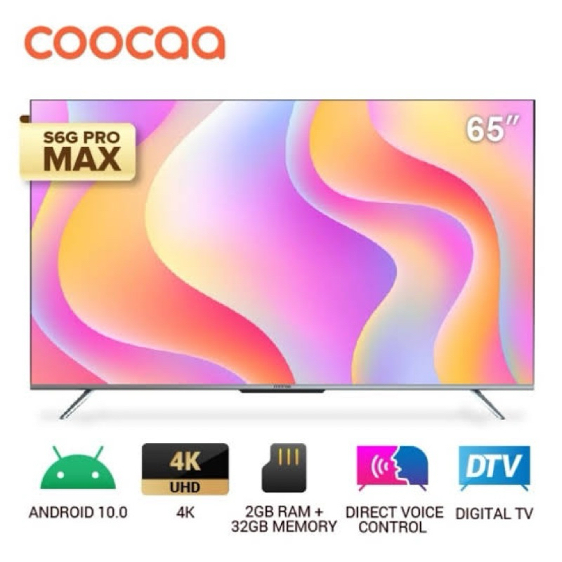 TV COOCAA 65S6G PRO MAX 65 INCH ANDROID DIGITAL TV FAR FIELD VOICE 65 INCI