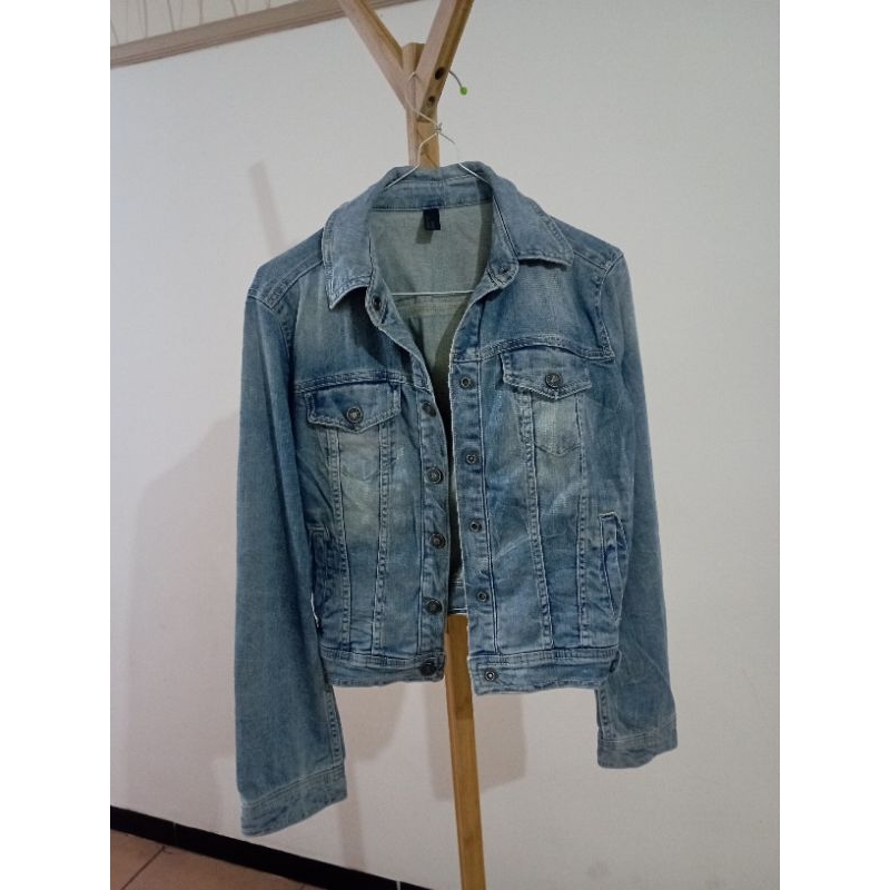 jacket denim jacket crop Benetton Jeans Preloved