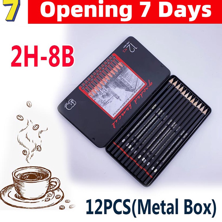 

Kualitas Premium 12 ps Pensil gambar sketsa set lengkap 2H H F B HB haral Penils Set