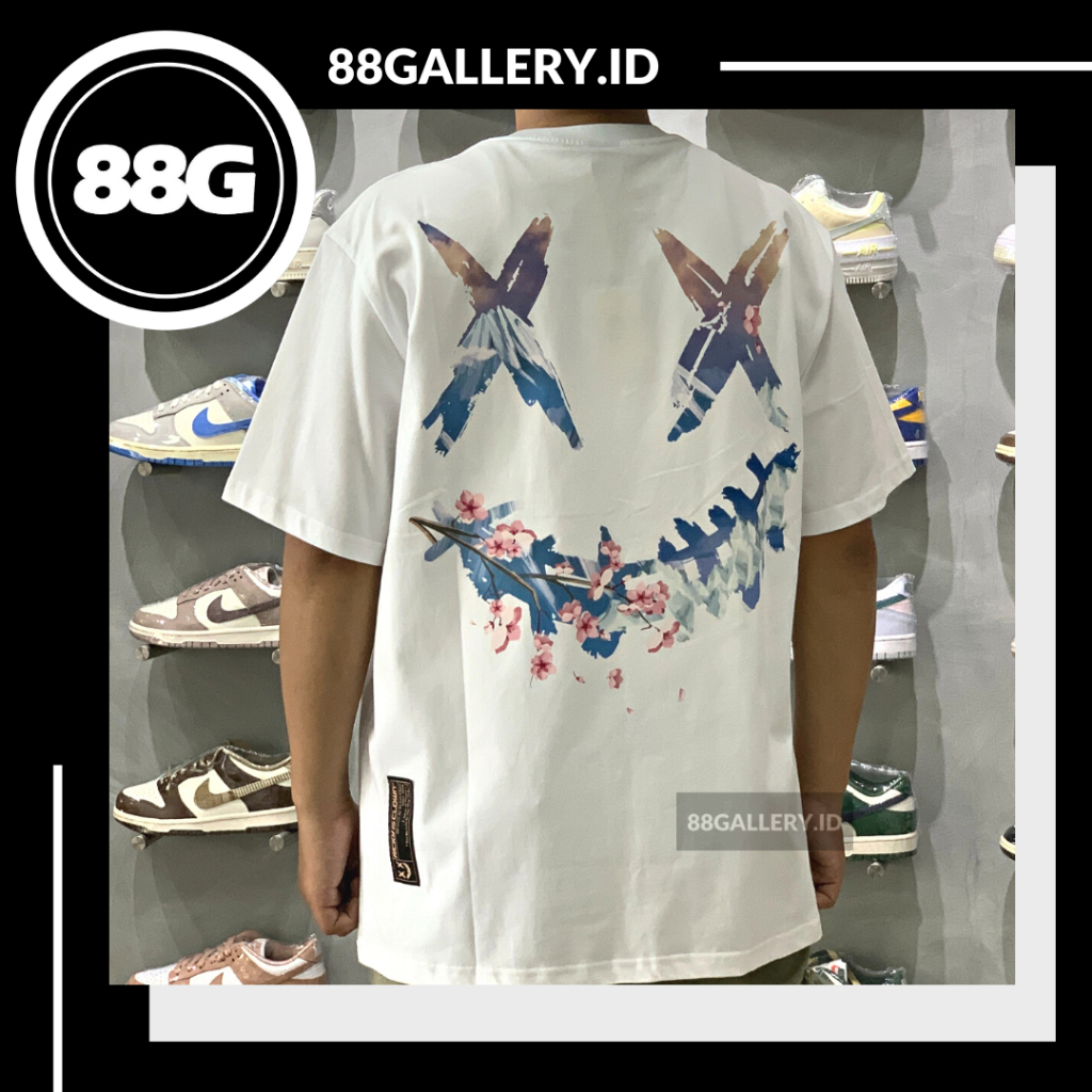 RIC Ricky is Clown Sakura Mt. Fuji Tearing Face White Tee