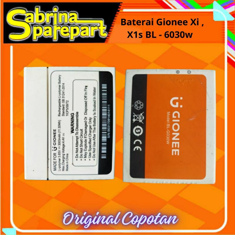 Baterai Gionee Xi , X1s BL - 6030w Original Copotan