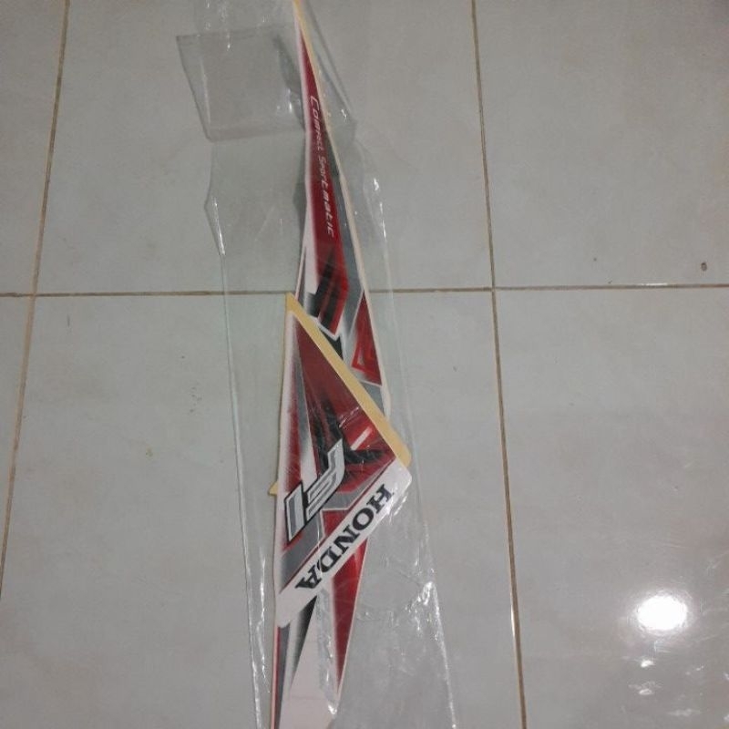 Striping Beat Fi 2015 Putih Merah