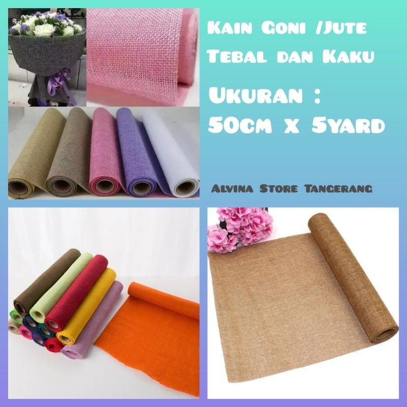 

Kain Goni Jute Burlap Roll / Kain Kanvas / Kain Buket Bunga dan Dekorasi