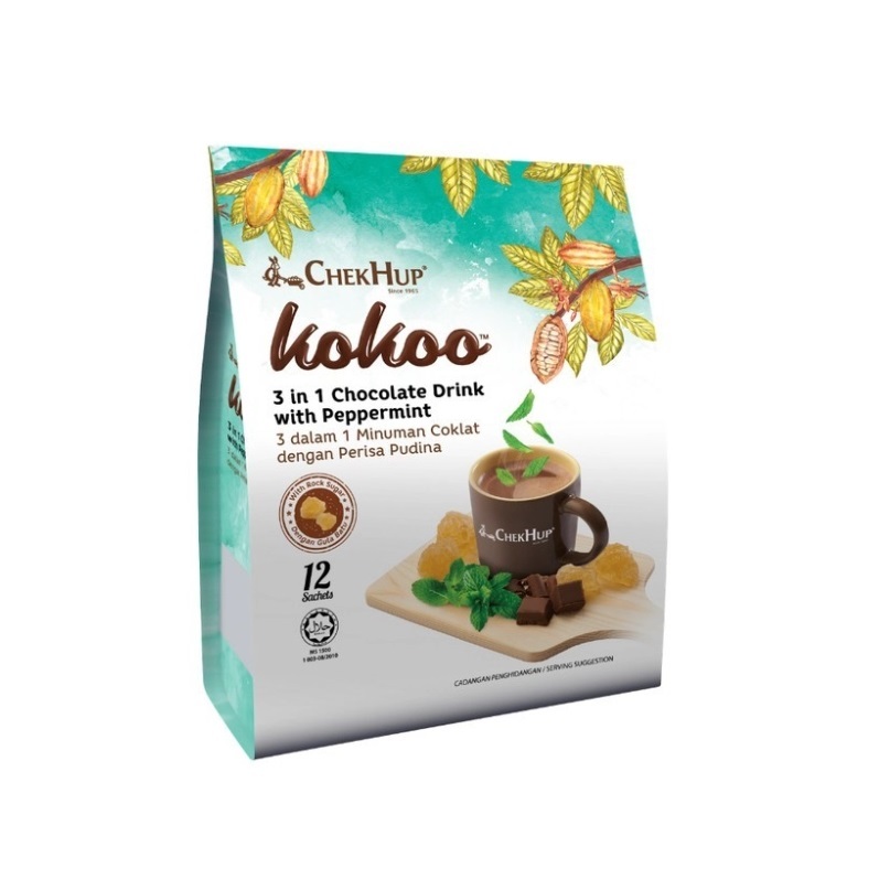 

Chek Hup Kokoo 3 in 1 Chocolate Drink with Peppermint 12 x 30 Gram