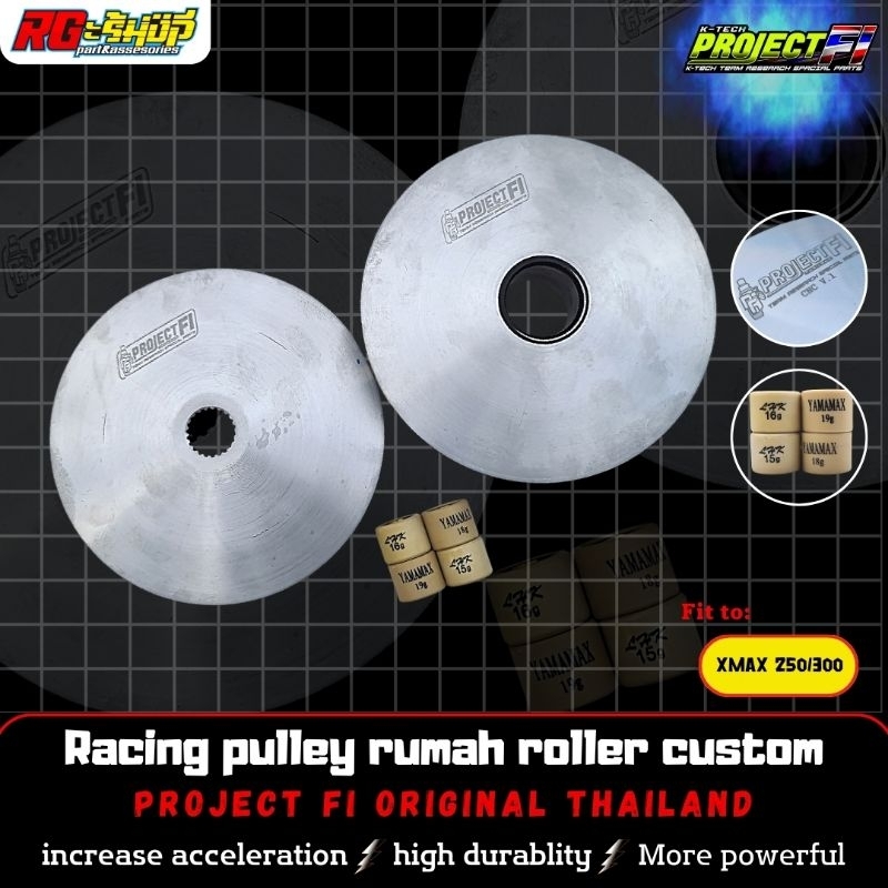 Racing Pulley Rumah Roller Bubut Custom Ktech Project Fi Thailand Yamaha XMAX X-Max 250 300