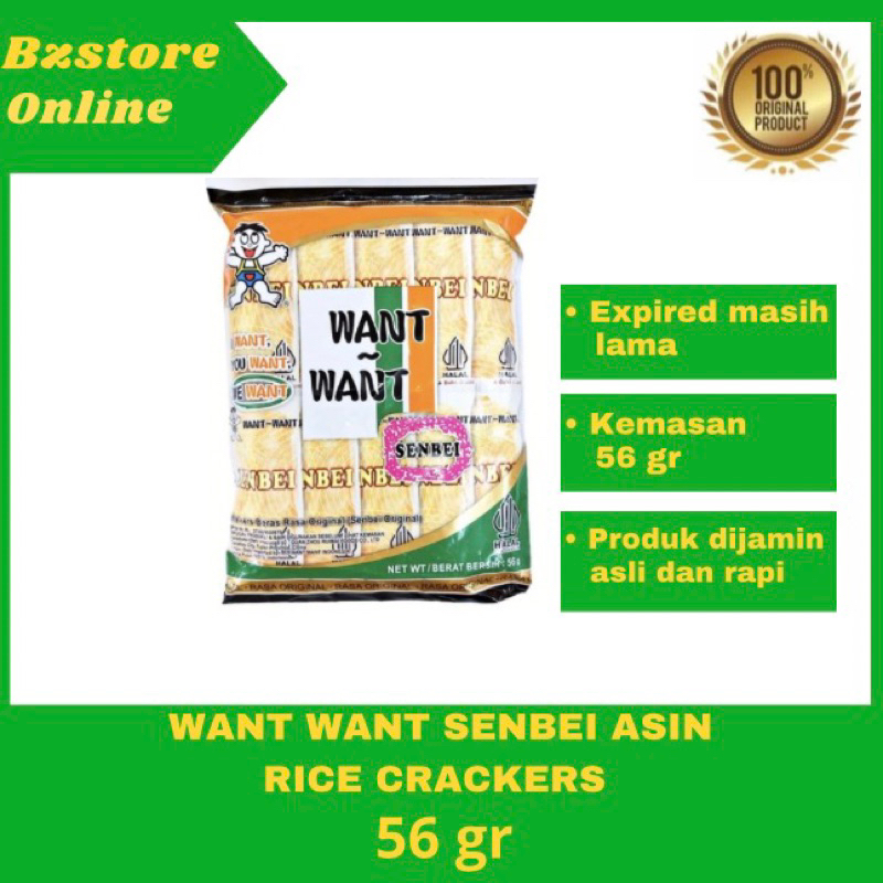 

want want senbei asin rice crackers 56 gr