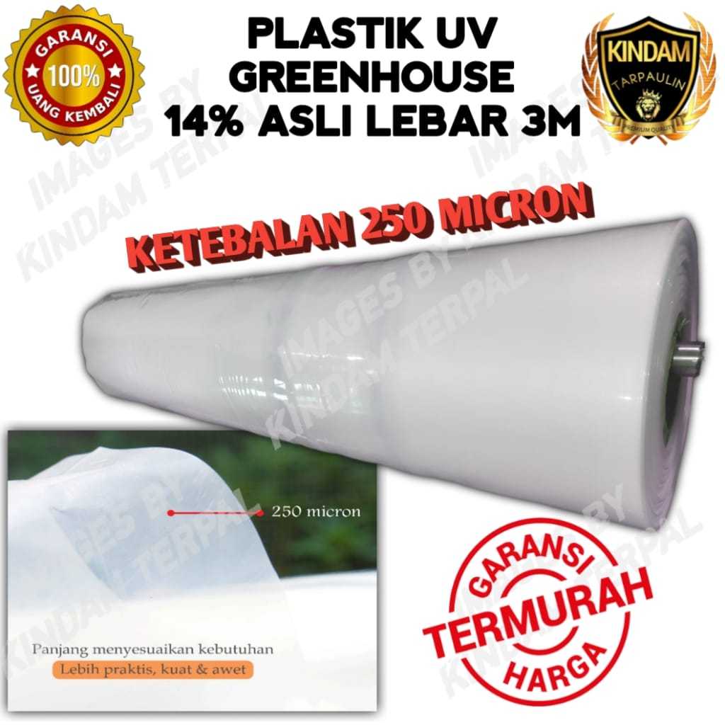 PLASTIK UV GREENHOUSE 14% 200 MICRON LEBAR 3 METER | HARGA PERMETER PANJANG