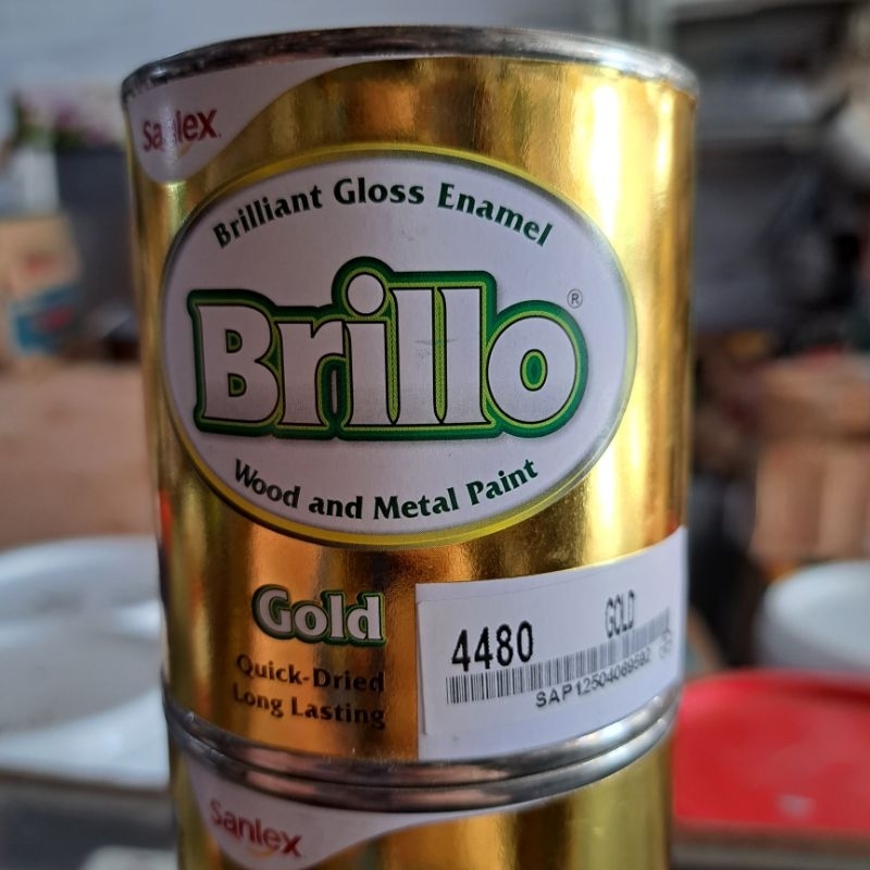 CAT EMAS KAYU DAN BESI BRILLO / CAT GOLD / CAT EMAS WARNA EMAS 200cc / 1 KG