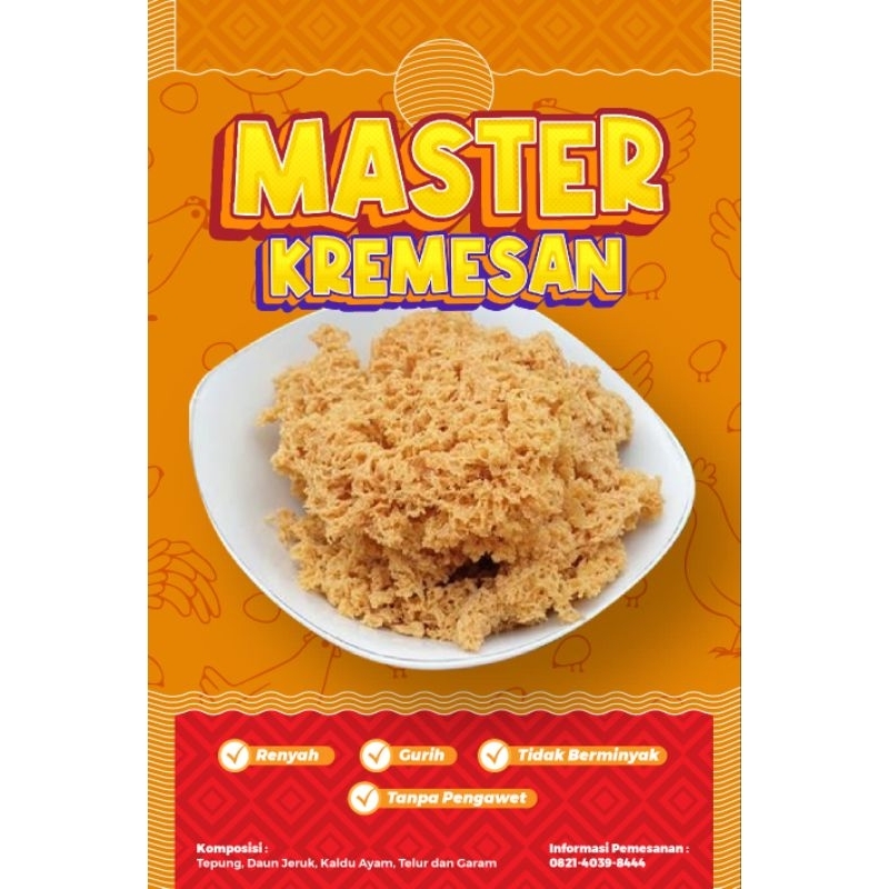 

Kremesan Telur Varian Original dan Extra Daun Jeruk (60 gram) - Tanpa bahan pengawet