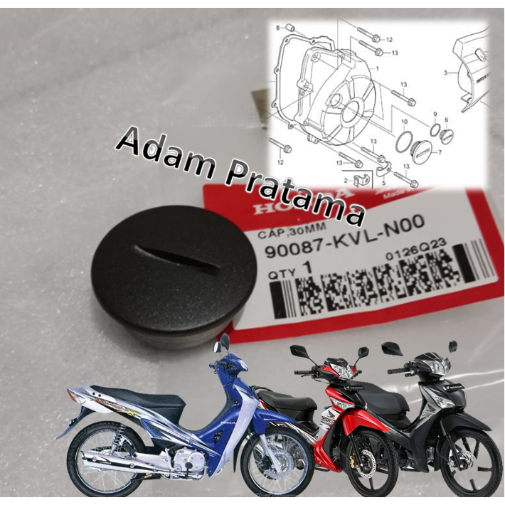 Tutup Magnet Besar Supra 125 karbu Fi  Karisma Kirana Tiger 90087-KVL-N00 Tutup Top Magnit Tiger Ori