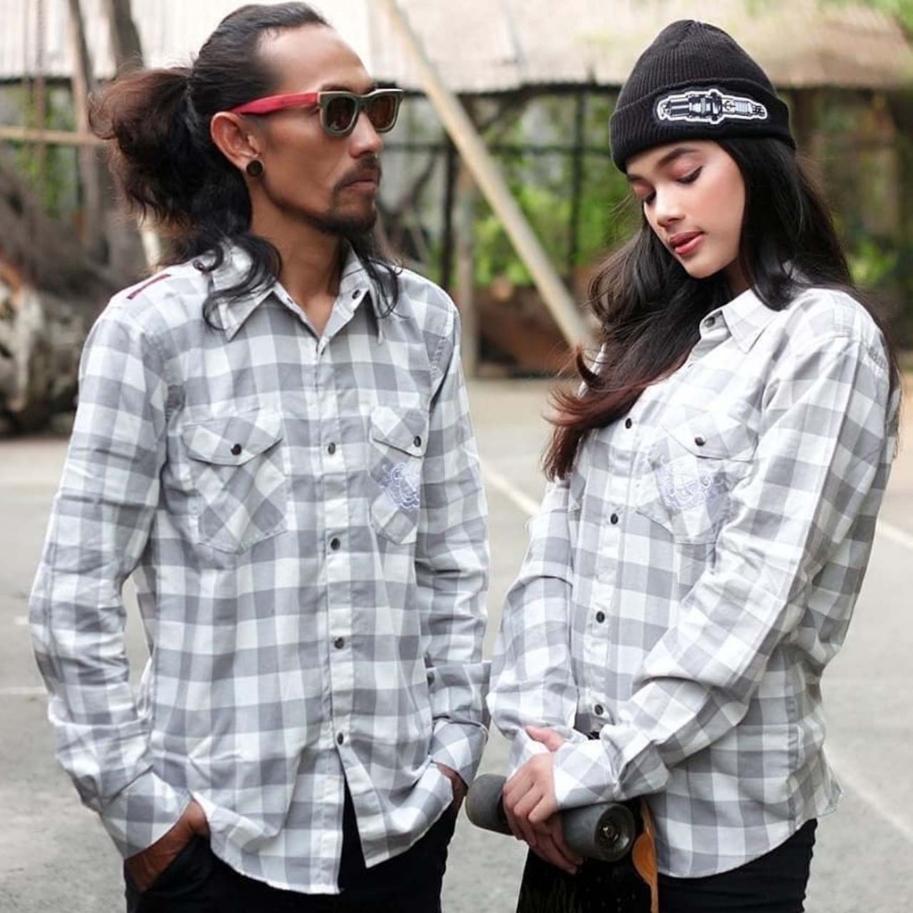 Flanell Sc Logo Putih abu Unisex ( Scissors Apparel )