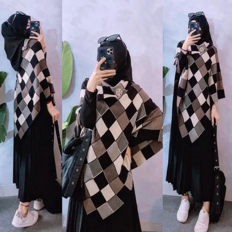 Chelsea Ponco, blouse rajut lonco,knit import,atasan wanita