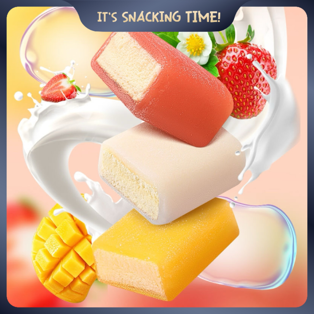 

Snow Cake Mochi Rasa Yogurt / Stroberi / Mangga Kue Moci Halal