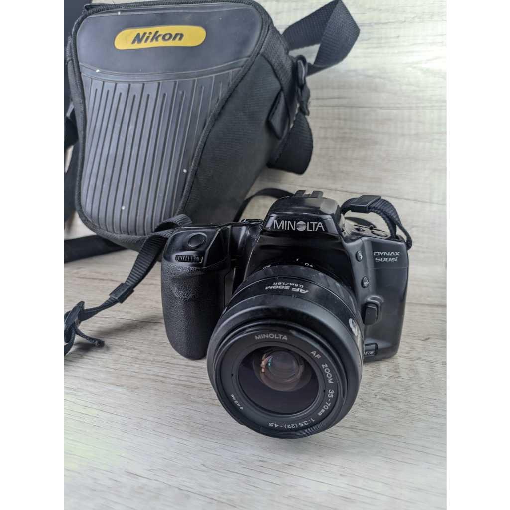 Kamera Analog Minolta Dinax 500si Kit Lensa MD AF 35-70mm f/3.5-4.5