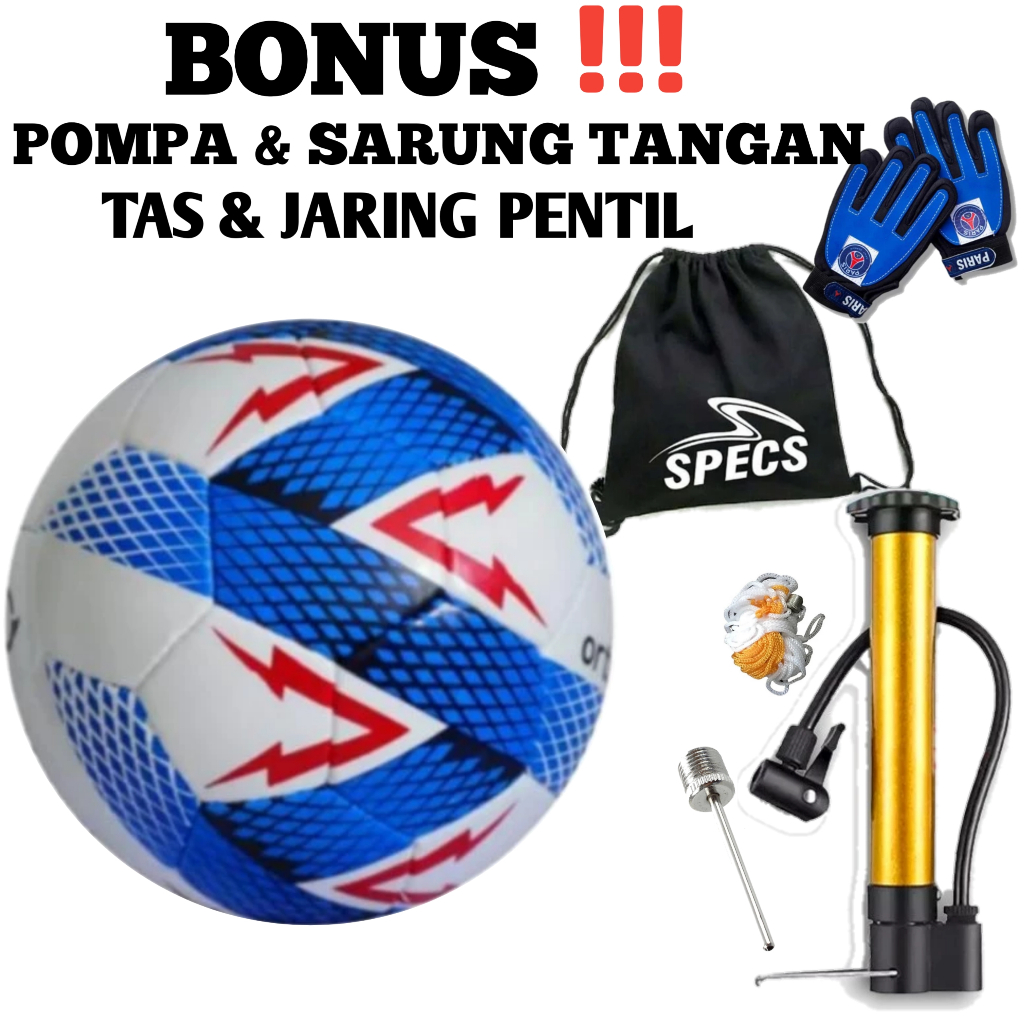 Bola Sepak Size 5 Bonus Pompa Jaring Pentil
