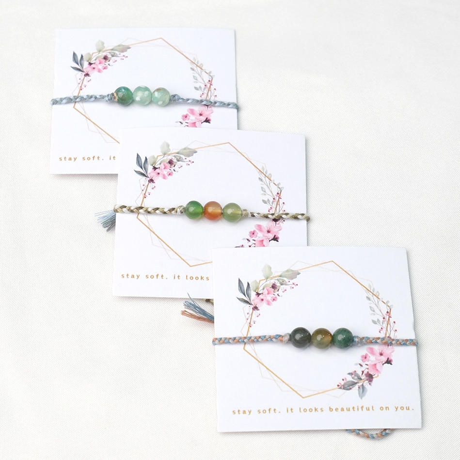 Gelang Batu Alam Tali Anyam Bracellet Stone Original || Gelang Tali Etnik/ Gelang Tali Batu Bulat/ G