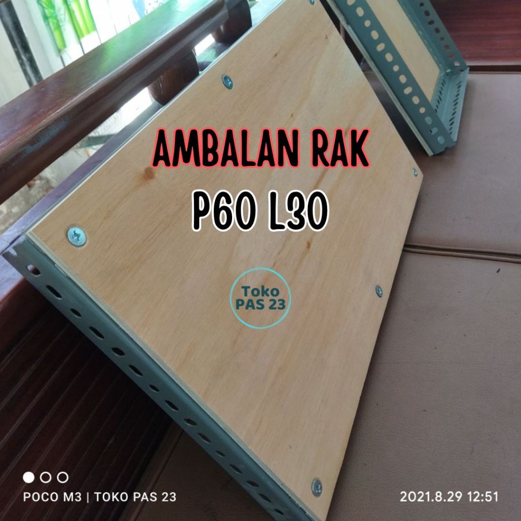 TOKO PAS 23 | PAPAN AMBALAN TATAKAN SHELVING RAK BESI SIKU LUBANG UKURAN P60 L30 (cm) SIAP PAKAI