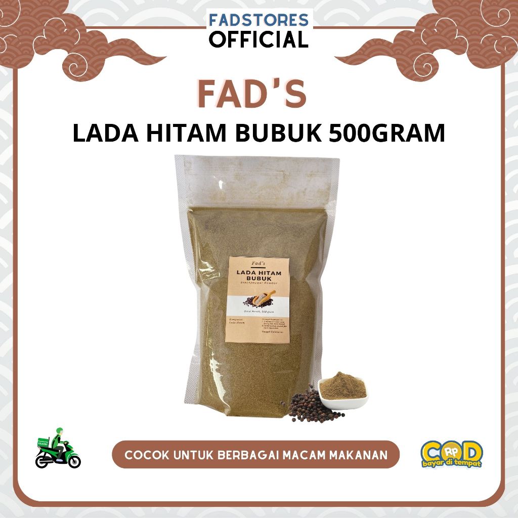 

Lada Hitam Bubuk 500gr - Blackpepper Powder 500gr - Fad's Rempah Bubuk - Rempah JSR