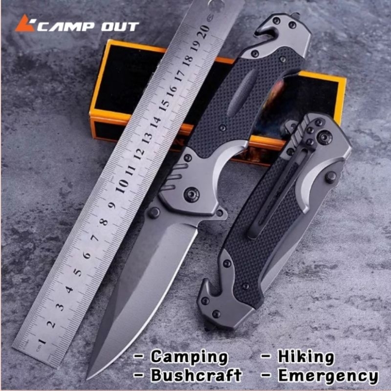 PISAU LIPAT TACTICAL SURVIVAL KIT - PORTABLE KNIFE OUTDOOR BUSHCRAFT EMERGENCY