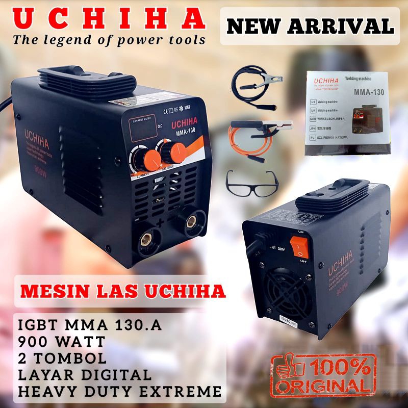 UCHIHA 1300 W Mesin Travo Las Listrik Inverter 2 tombol super digital 160A mesin las tercanggih