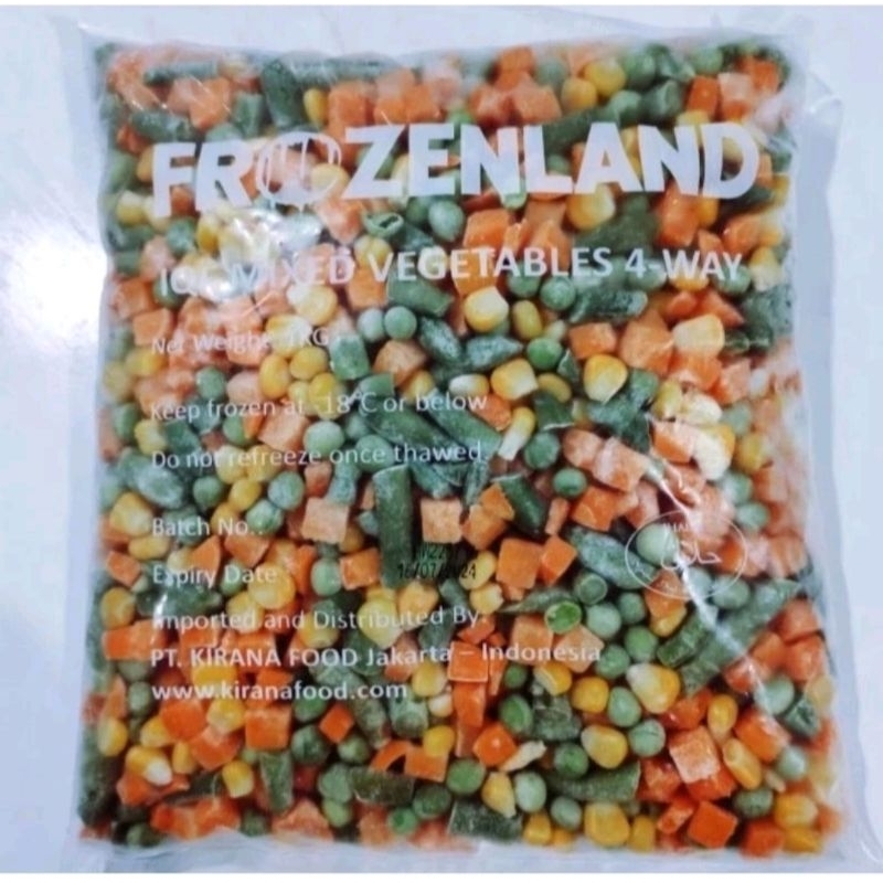 

Frozen Mix Vegetables Mix 4 Ways Sayuran Beku 1 kg