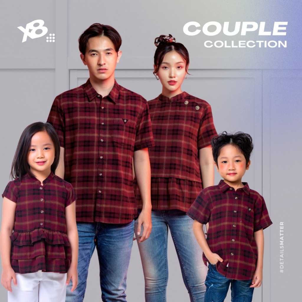 X8 Bashra Shirt Couple Family - baju couple keluarga merah