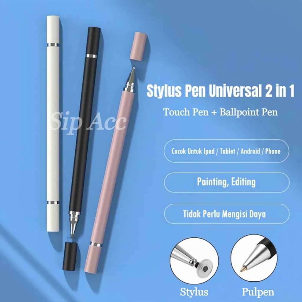 Stylus Pen Universal Capacitive Stylus Touch For Ipad Ip Android Tablet Phone 2 in 1 / Pen Hp / Styl