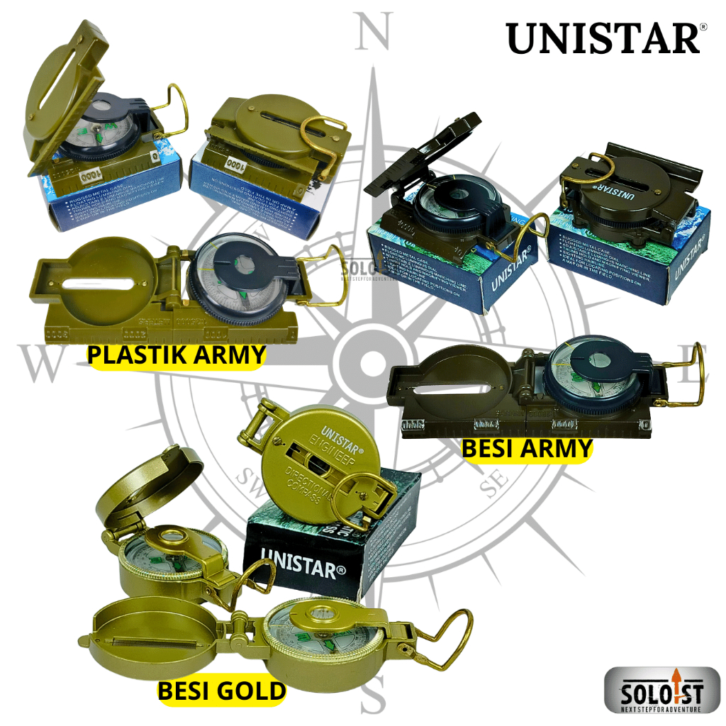 Kompas Bidik / Kompas Unistar / Penunjuk Arah / Kompas Plastik / Kompas Besi / Kompas Gold