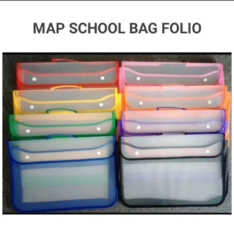 

Map Kancing Jala / Tas School Bag Folio / Brief Bag Mika Transparan