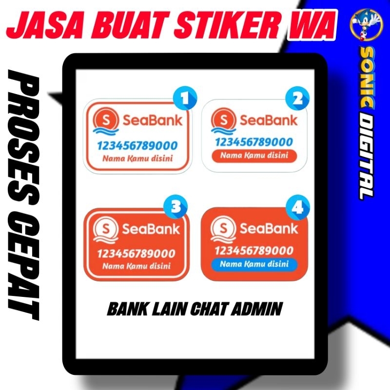 JASA PEMBUATAN STIKER WHATSAPP REKENING BANK