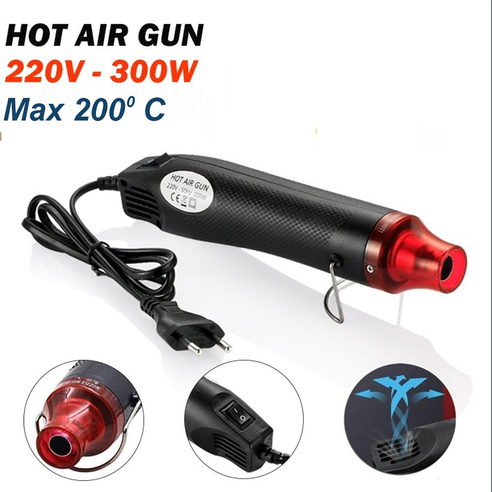 IDEKU  Heat Gun Mini Hot Gun Elektrik Pemanas Multifungsi - Alat Pemanas Stiker Mini Blower