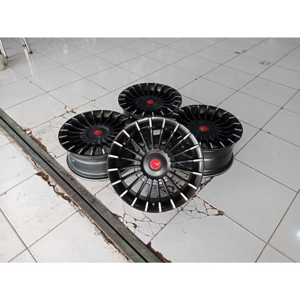 1 set 4 pcs velg racing alpina ring 16x7/8 et 35/30 hitam cocok untuk mobil vios livina datsun avega
