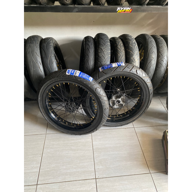 velg supermoto crf tromol hitam ban irc