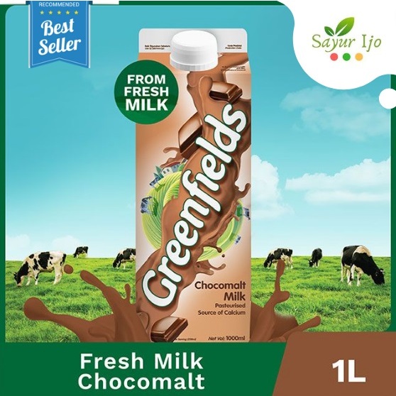 

Greenfields FRESH MILK CHOCO MALT 1 Liter Susu Sapi Coklat Segar Pasteurisasi