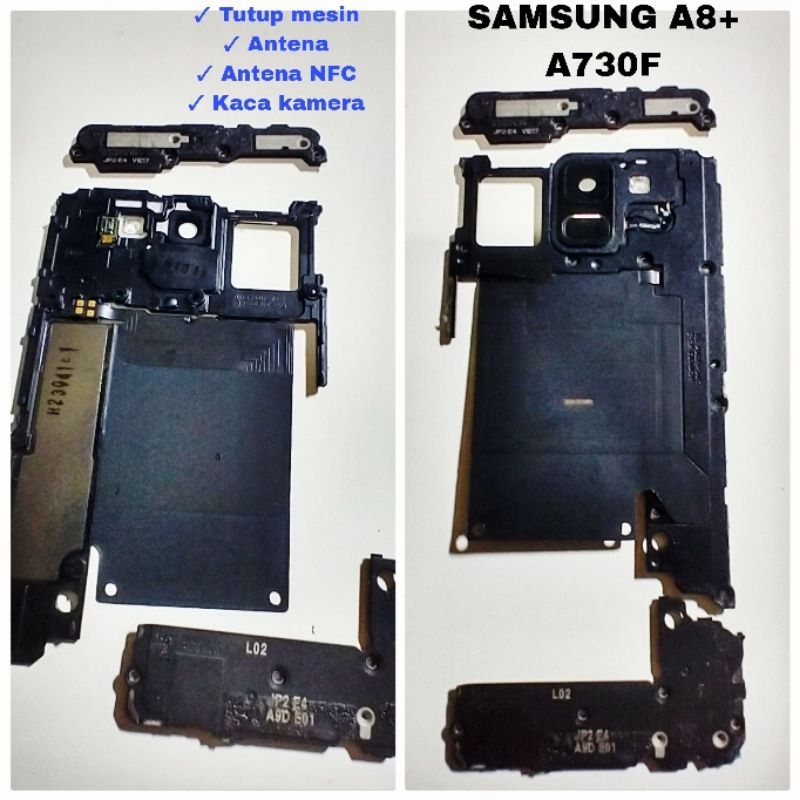 Samsung A8+ A730F tutup mesin antena nfc antena wifi gps kaca kamera original Copotan