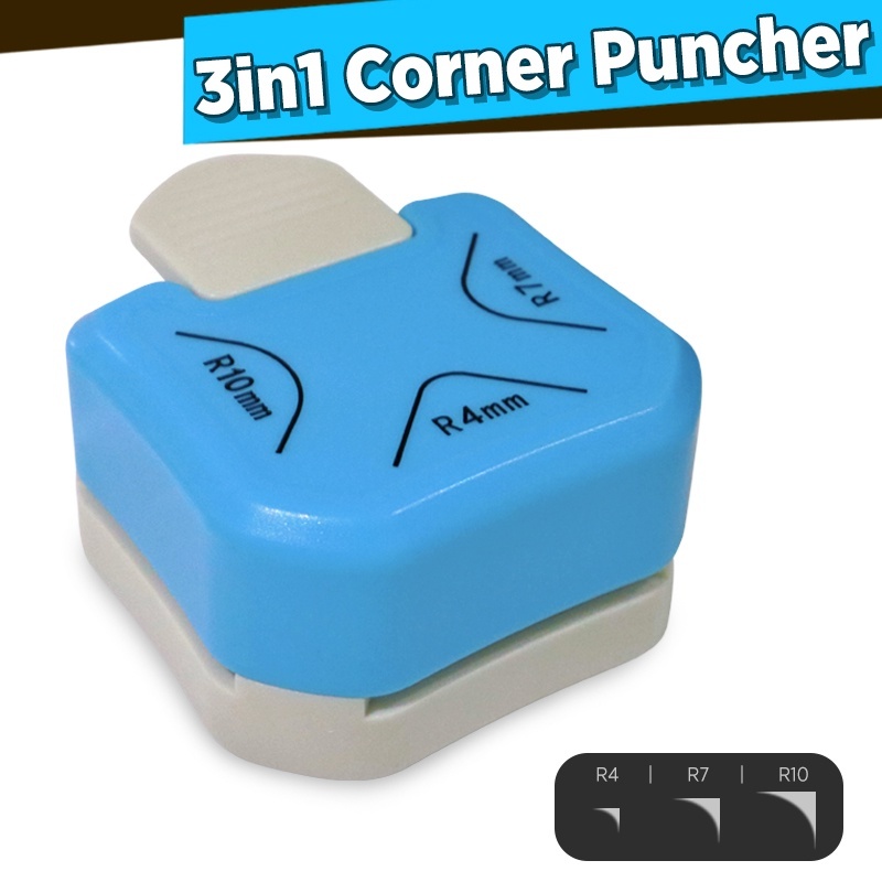 

3 IN 1 Corner Puncher Pemotong Sudut Corner Puncher Rounder Pemotong Ujung Kertas Plastik pembolong kertas