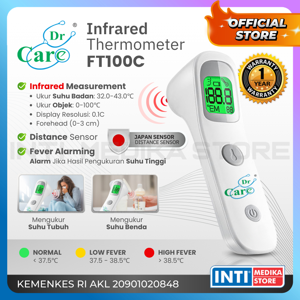 DR CARE - Termometer Non Kontak FT 100C | Thermometer Infrared