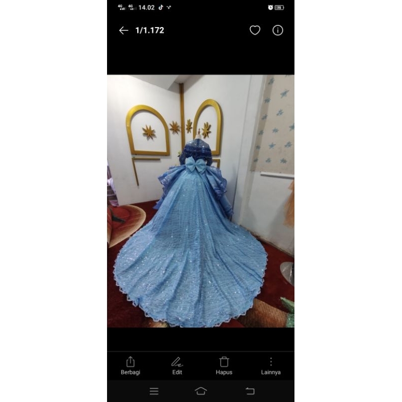 gaun Barbie Balgwon cantik Premium Termewah Termurah Full Mutiara Cangkang Full Payet Jepang