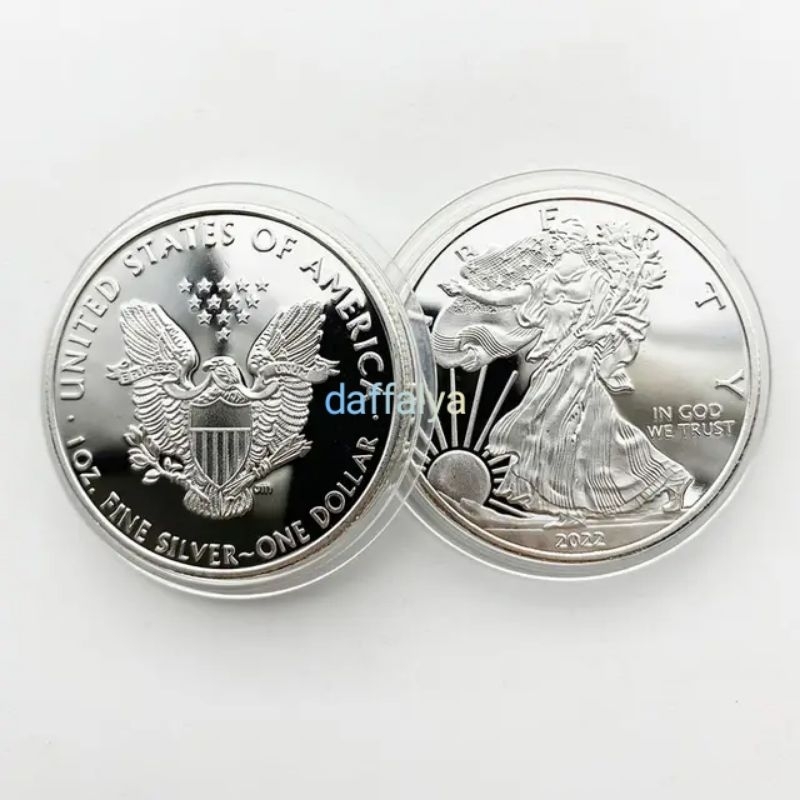koin american silver eagle commemorative coins souvenir replika walking liberty 1oz