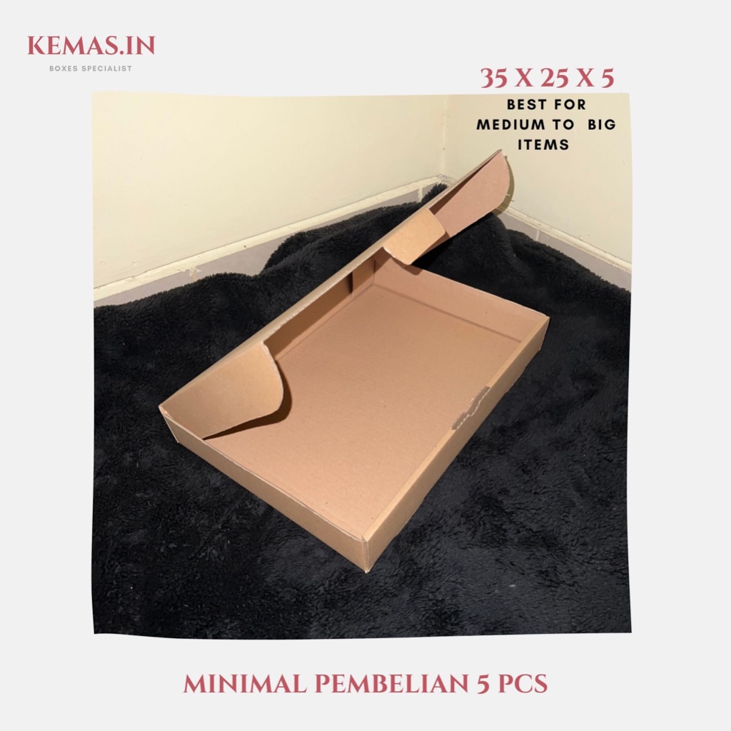

(100 PCS TERMURAH) Kardus 35x25x5 cm | Box Die Cut dan Easy Usage | Box Kue dan Hampers