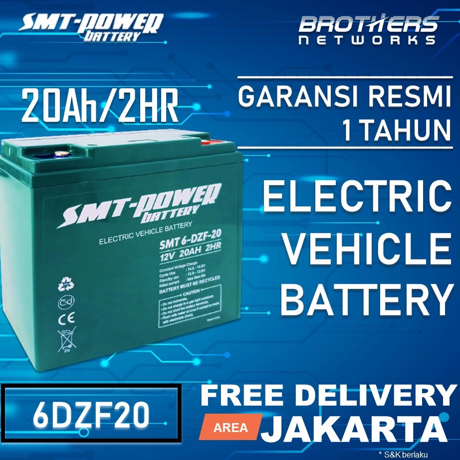ART V1J BATTERY SMTPOWER 12V 2AH  BATERAI 6DZF2 2HR VEHICLE SELIS SEPEDA LISTRIK INDOBIKE