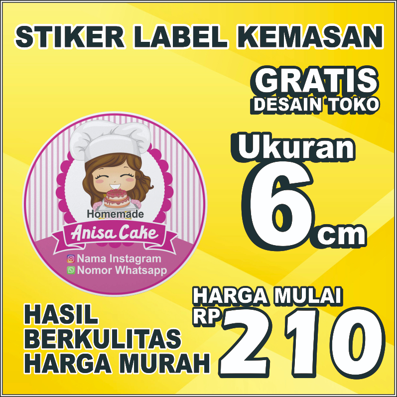 

(UKURAN 6CM) STIKER MURAH UNTUK LABEL MAKANAN, MINUMAN DAN ONLINE SHOP TERMURAH MERIAH