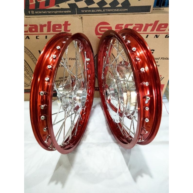 VELG PAKETAN JARI JARI RING 14 (140-160 ) SCARLET BUAT MOTOR MIO SPORTY MIO J MIO SOUL X RIDE 115 FI
