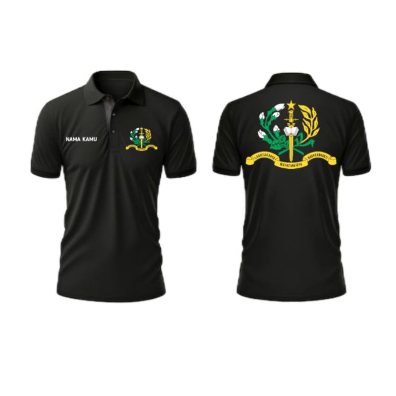 Kaos Polo t-shirt Akademi Militer/(Akmil) Warna Hitam