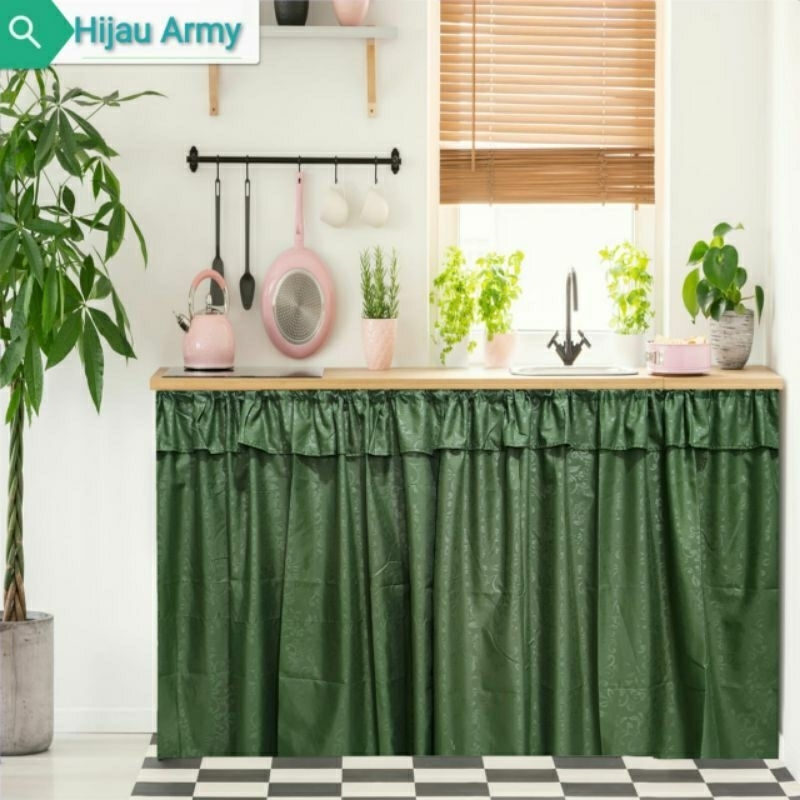 Gorden Kolong Dapur Motif Hijau Army