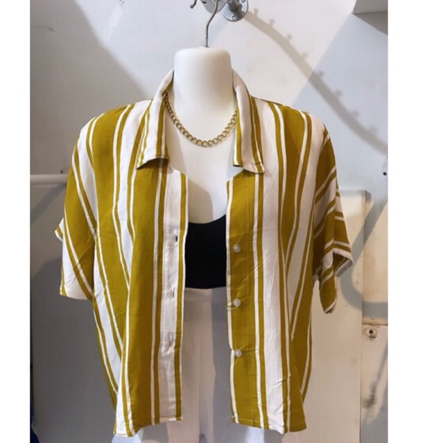 ATASAN KEMEJA / RAYON MOTIF GARIS/ ATASAN RAYON
