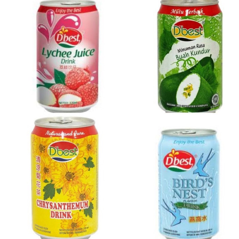 DBEST MINUMAN KALENG 1 DUS 24 PCS 320 Ml - SARANG BURUNG/ CINCAU/ KUNDUR/ KRISANTIUM/ ALL VARIAN